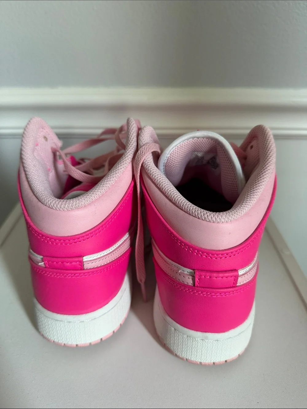 Jordan Mid-Top Sneakers in Hot Pink and Light Pink